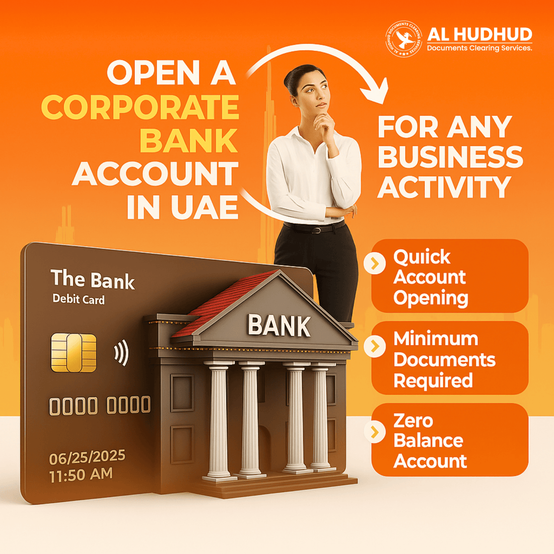 Business Bank Account Opening Consultancy - AL HUDHUD DOCUMENT CLEARING SERVICES